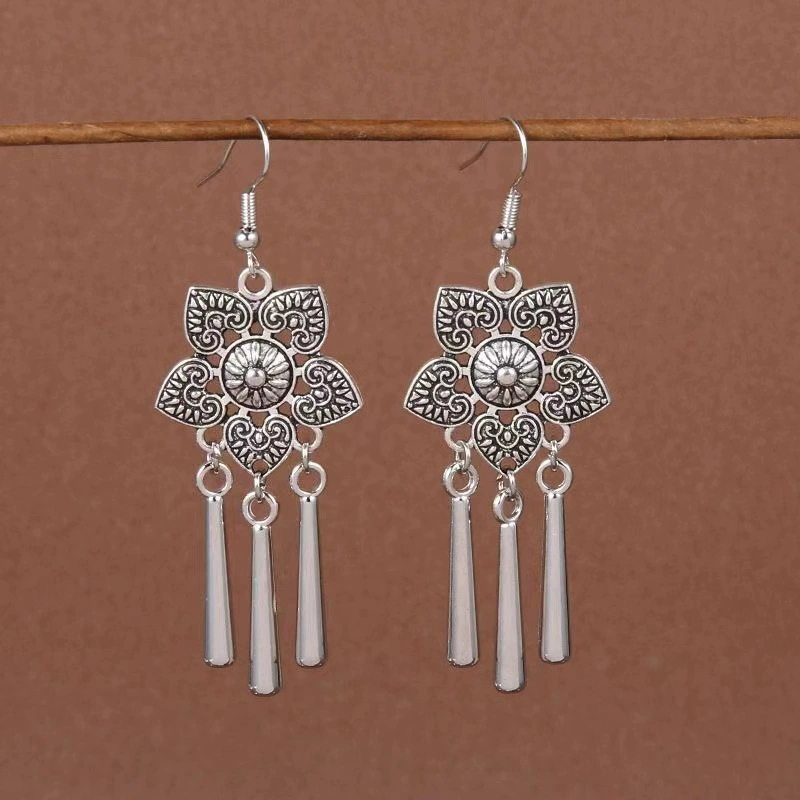 Ретро висячие подвески-цепочки, металлический сплав, винтажный бохо-стиль, легкий вес 28 г (пара)