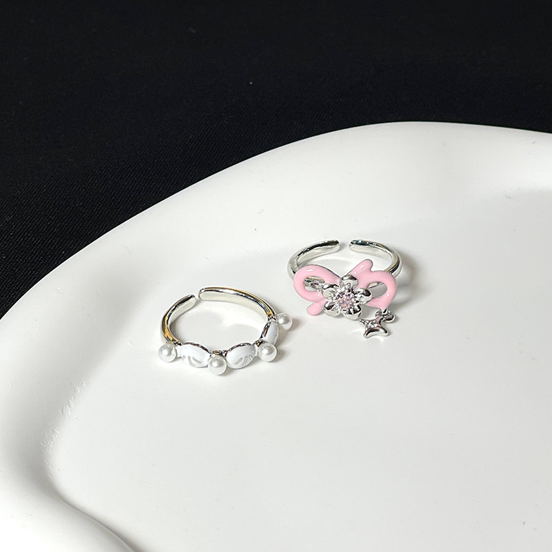 10g Weight Rhinestones Inlay Material Open Rings Classification Adjustable Ring Size 1 Piece Quantity Daily, Street Occasion Copper Material Geometric Pattern Women's Gender Plating, Inlay Design Sweet, Cool Style Style Wholesale Sweet Cool Style Geometric Copper Plating Inlay Rhinestones Open Rings 11