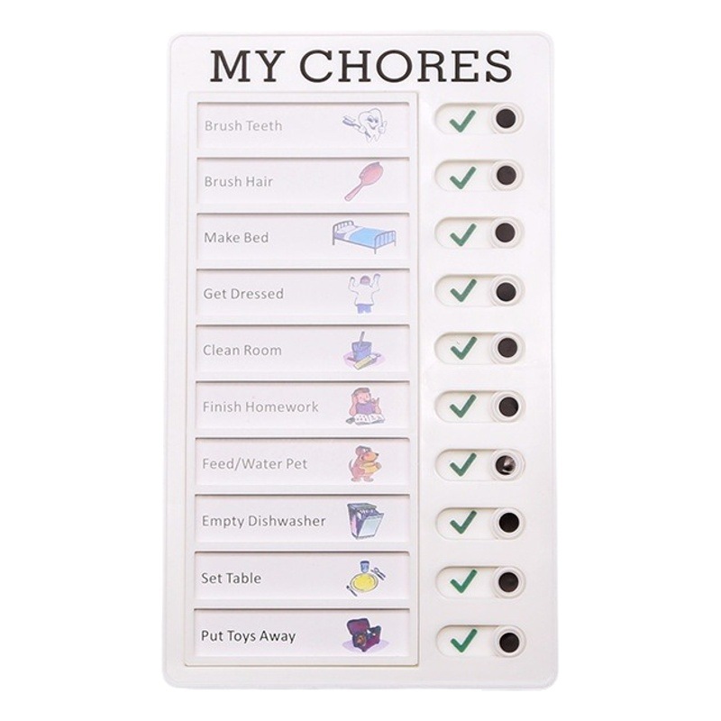Tarjeta de autodisciplina para niños tablero de mensajes reemplazable Lista de verificación RV Mensaje de nota RV Lista de verificación