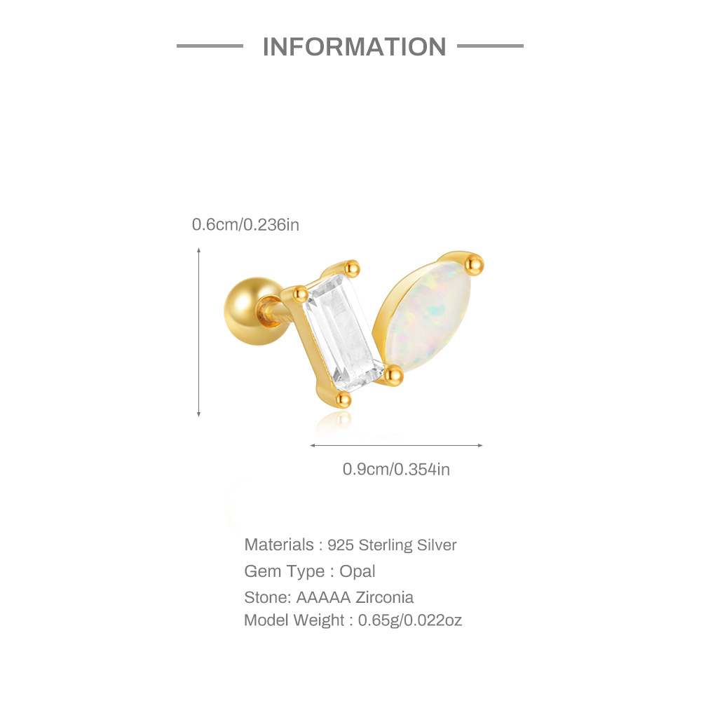 3g Weight Ear Studs Classification Ear Cartilage Rings & Studs Piercing Type 1 Piece Quantity Housewarming, Holiday, Birthday Occasion 925 Sterling Silver Material Geometric Pattern Unisex Gender Plating Design Casual, Simple Style Style 1 Piece Ear Cartilage Rings & Studs Casual Simple Style Geometric 925 Sterling Silver Plating Ear Cartilage Rings & Studs 4