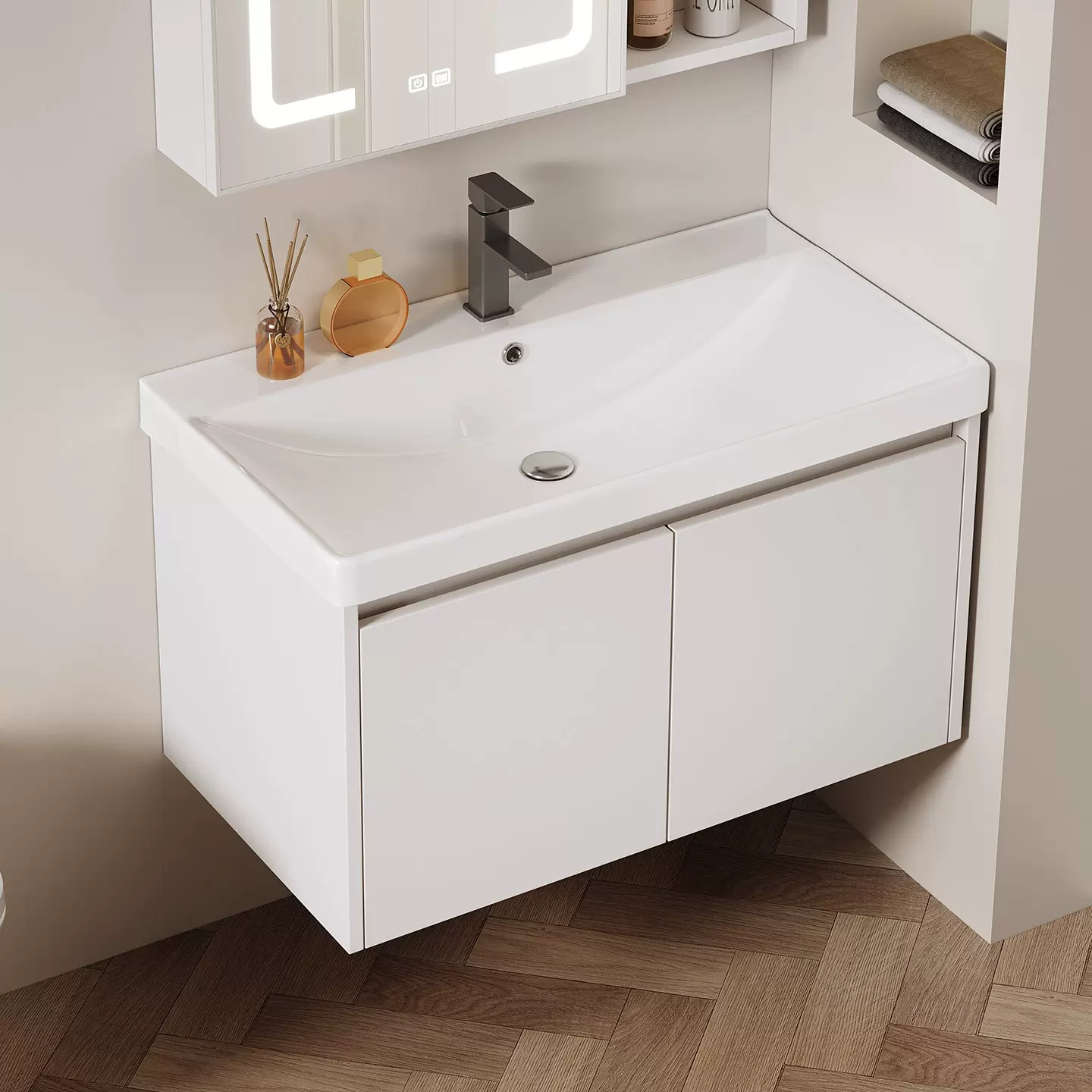 加厚蜂窝铝陶瓷一体盆浴室柜组合小户型卫生间洗脸池洗手盆洗漱台