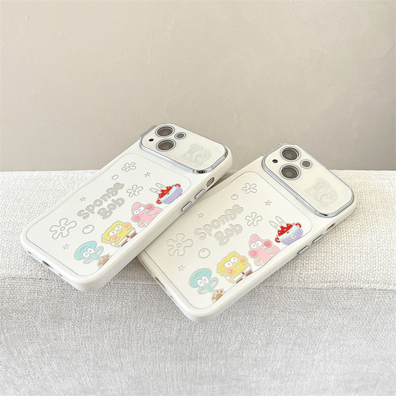 Anime SpongeBob SquarePants Pai Daxing Apple 15promax Mirror 15pro Eye Protector Carcasa para Apple 14P