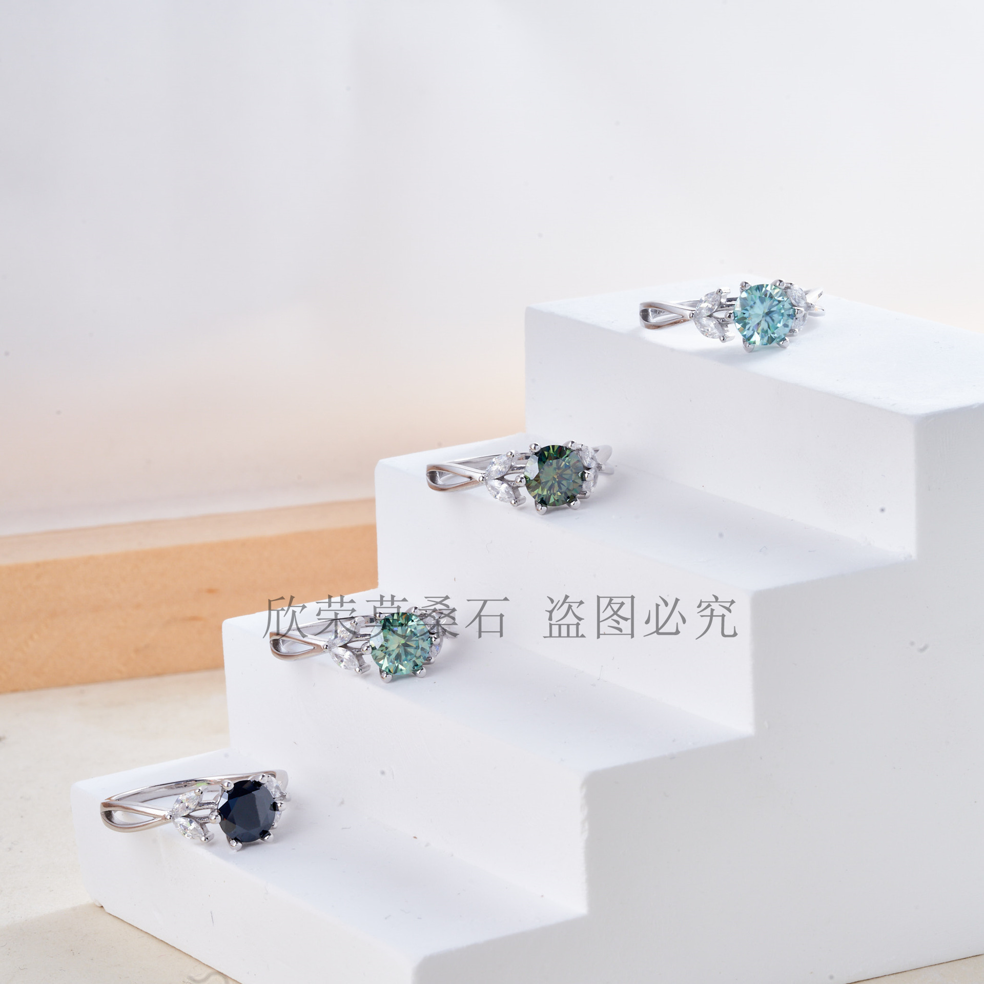 Nuevo anillo de plata esterlina 925 mujer platino platino anillo de bodas flor caliente 1 quilate anillo de diamante de mosaico