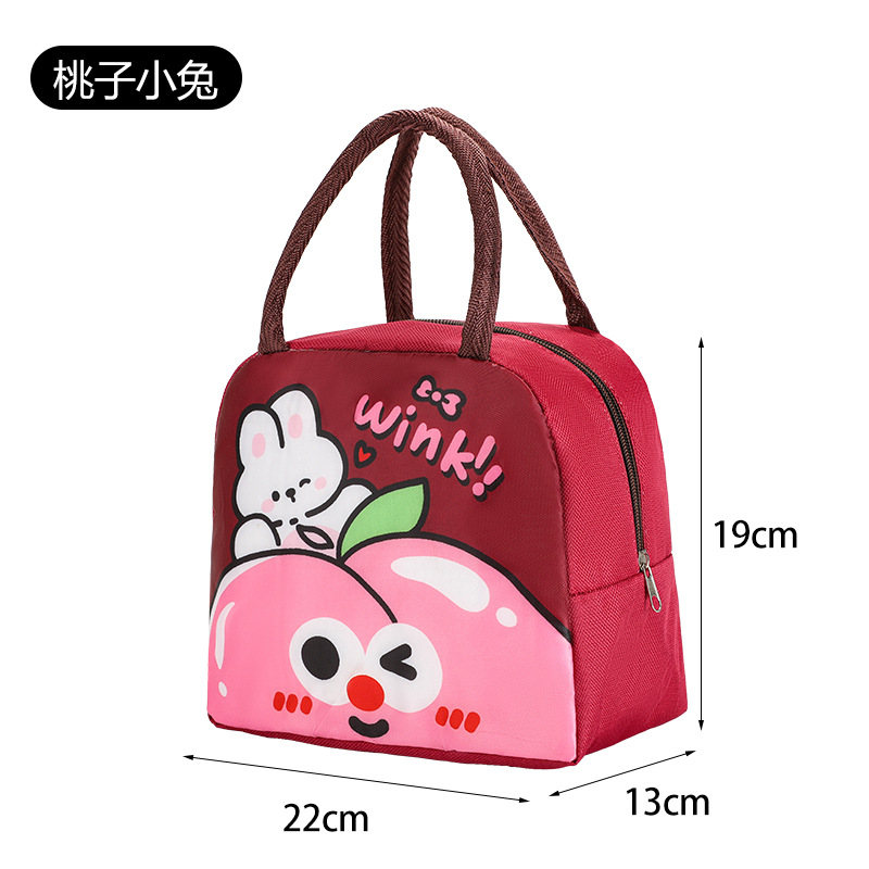 Bolsa para lonchera con aislamiento de papel de aluminio, bolsa de mano con dibujos animados, bolsa de almuerzo para el trabajo de estudiantes, bolsa de almuerzo con aislamiento para niños, bolsa bento.
