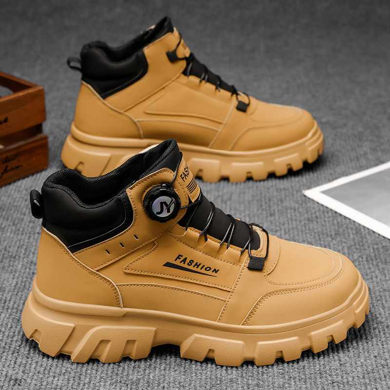 BOTAS Martin zapatos masculinos nuevos zapatos de trabajo antideslizantes de suela gruesa en otoño botas cortas botas altas para hombres botas casuales de ruibarbo zapatos de moda para hombres