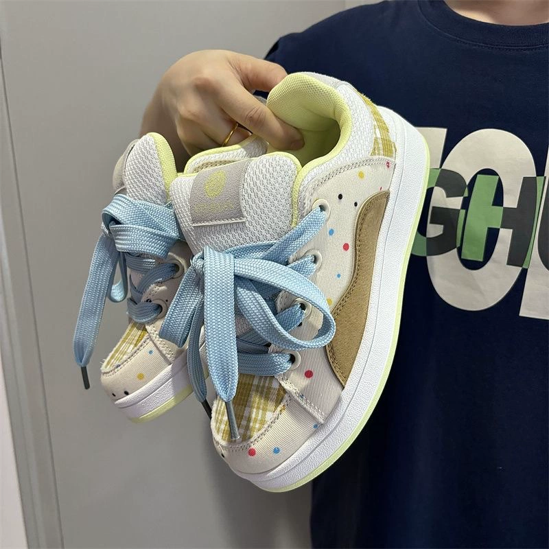 Корейская версия студенческой повседневной нишевые туфли ретро-хлебные туфли