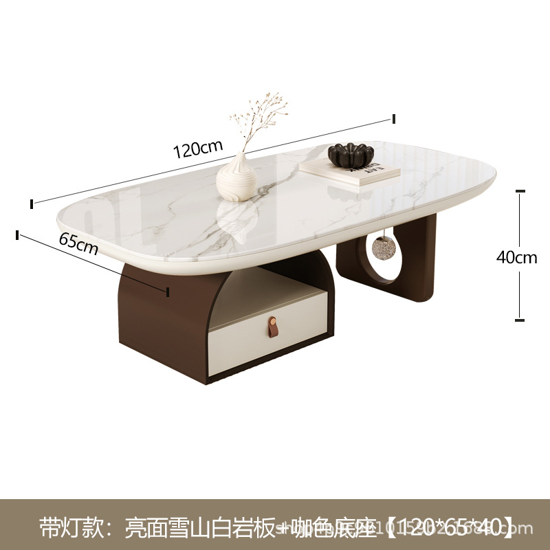Italiano Medieval Silencioso Viento con lámpara mesa de té sala de estar minimalista pequeño tipo de lujo ligero de alto nivel de sensación de mesa de té creativa doméstica
