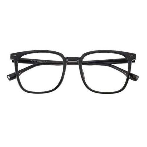 New men's and women's couple glasses, ultra-light, color-changing, black rim, large frame, blue light blocking, non-prescription, finished glasses frame