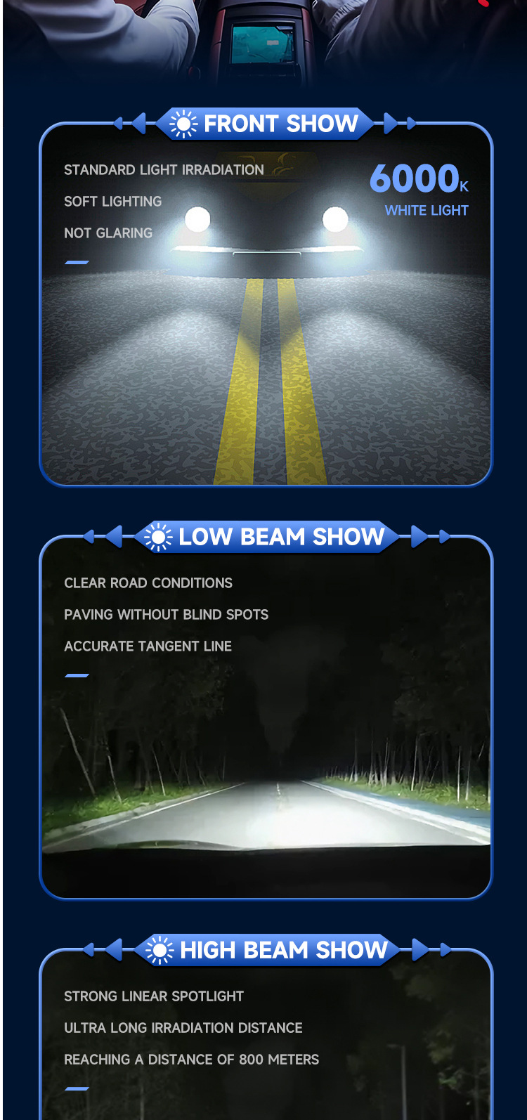 190W high-power cross-border e-commerce best-selling car LED headlight H7 headlamp H1 integrated high and low beam H4 car light H11