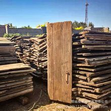 郓城老榆木门板做旧木板吧台复古地板楼梯踏板风化老榆木旧门板