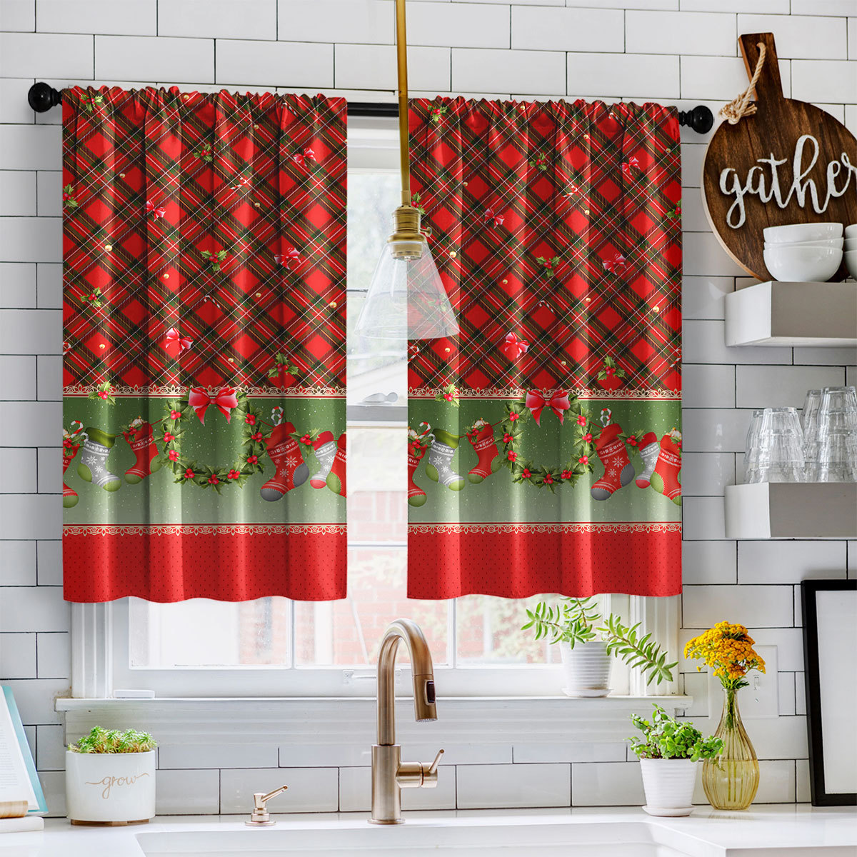 Transfronterizo nuevo plano impresión digital cortina de cocina cortina TEMU venta spot