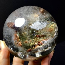 天然水晶原石绿幽灵球摆件水晶摆件幽灵能量球家居办公开业装饰摆