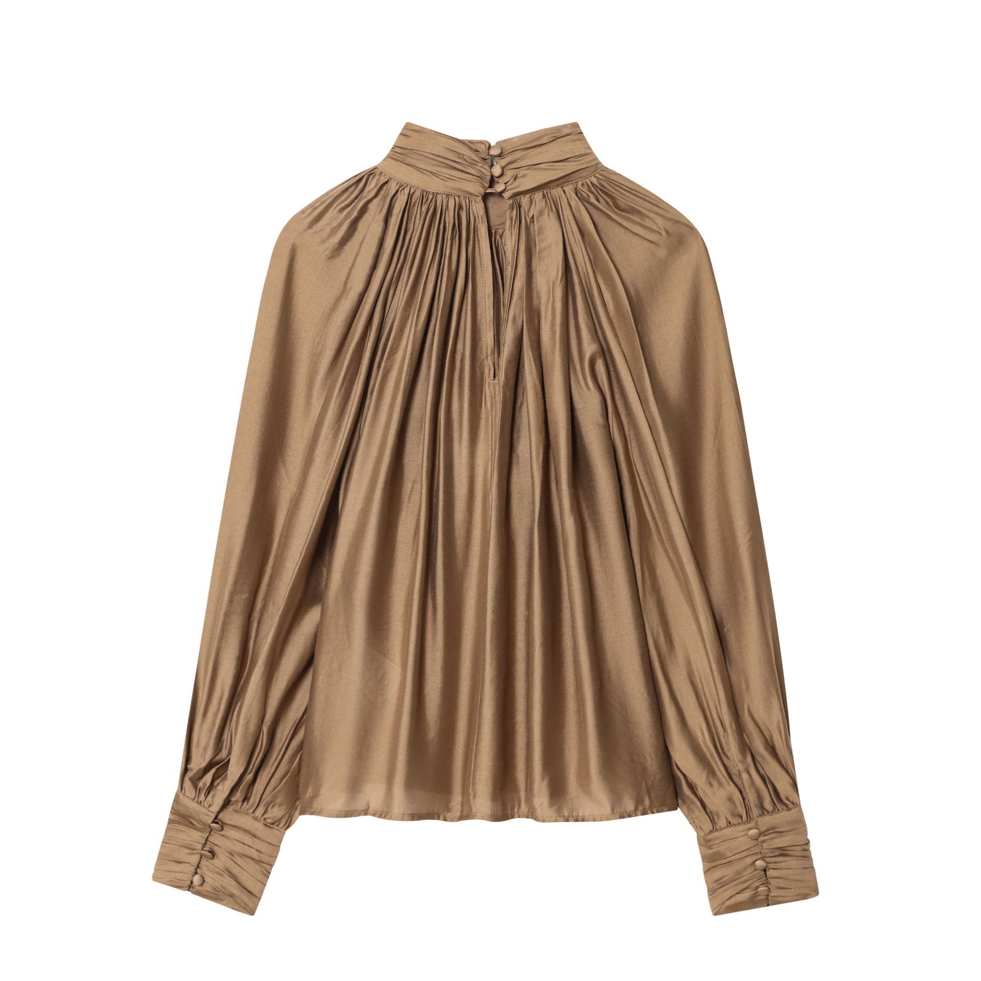 Damen Oversized Bluse Im Bohemian Stil Mit Blumenmuster Und Knöpfen_voghion.com