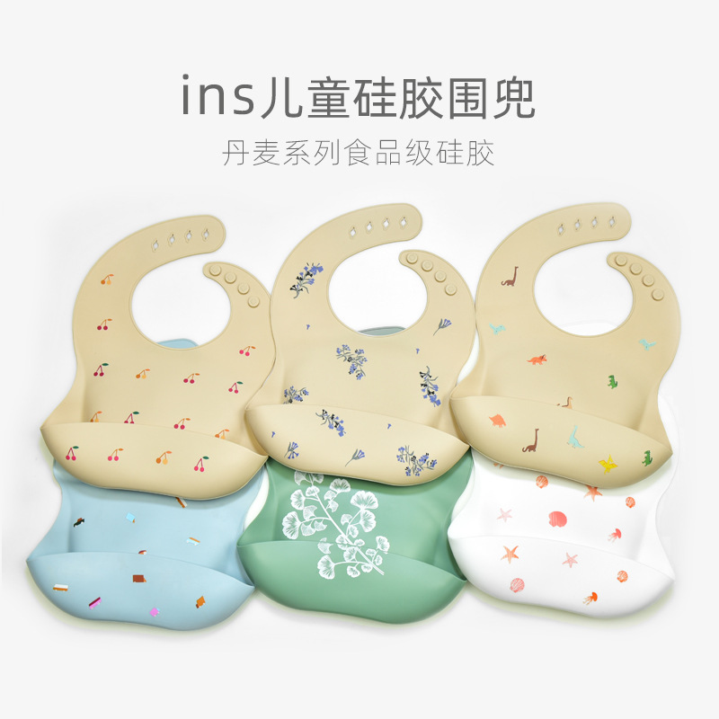 Waterproof baby bib, super soft silicone bib for children's meals, baby drool bib, a must-have for preventing mess.
