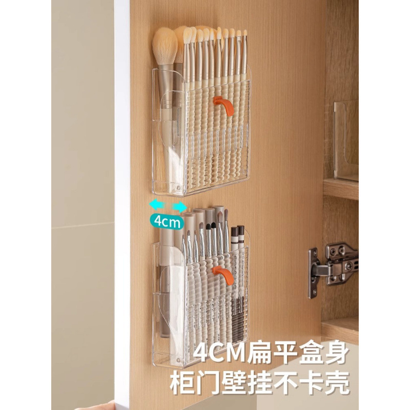 ミラーキャビネット壁掛け口紅棚バスルームキャビネット化粧ブラシアイライナーリップ釉薬化粧品コンパートメント収納ボックス|undefined