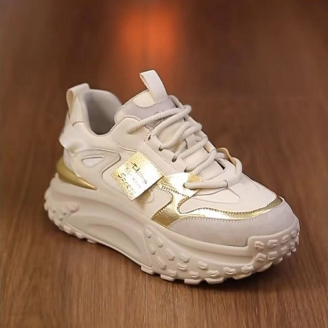 Kleine weiße Schuhe mit dicken Sohlen für Damen im Frühjahr 2023, neue Studenten-All-Match-Casual-Sport-Papa-Schuhe, farblich passende Forrest Gump-Schuhe_voghion.com