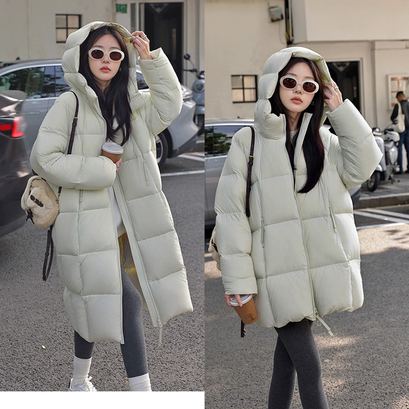 Down Jacket Women's Autumn and Winter New High-End Hooded 90 White Duck down down Jacket Thickeneded Warm down Jacket Jacket