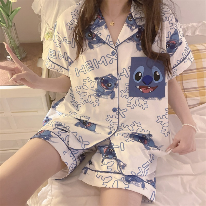 Celebridad en línea ins estilo Corea del Sur pijamas de dibujos animados verano de las mujeres Mickey pantalones cortos de manga corta de alto grado lindo traje homewear