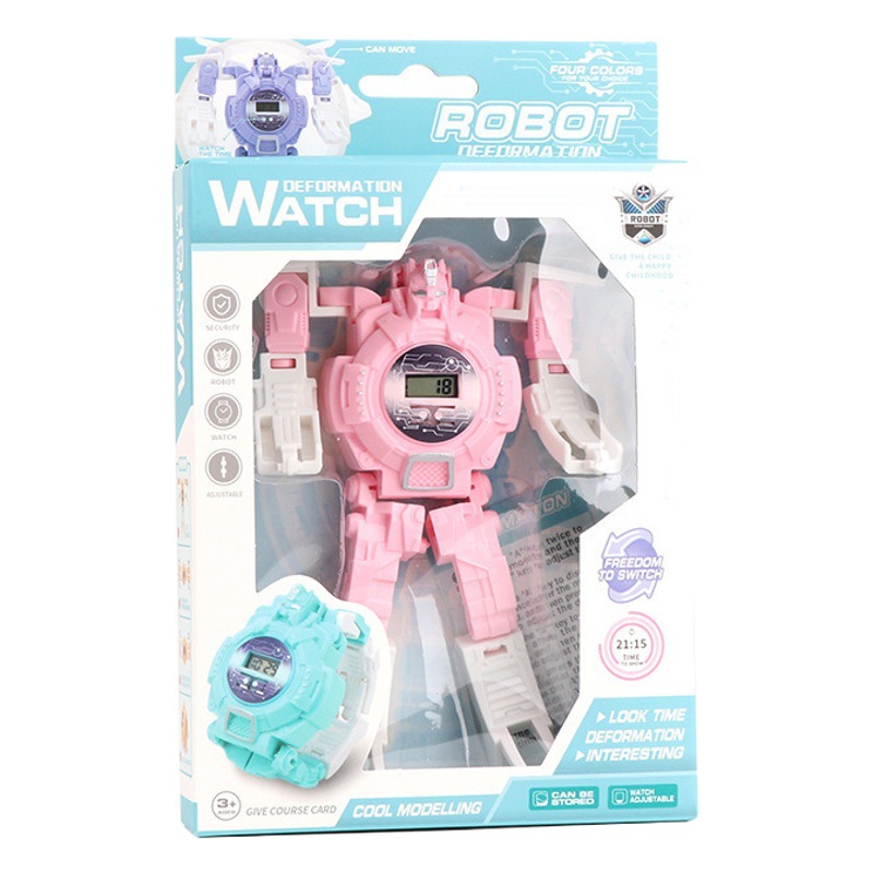 Reloj infantil robot transformable, juguete educativo para niños, regalo escolar, premios y detalles de guardería