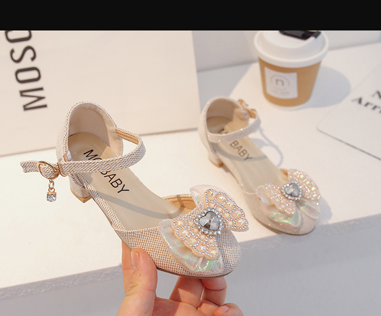 Kinder 2024 Frühjahr Neue Nette Mädchen Wasser Diamant Prinzessin Leder Kristall Baby Bogen Einzelnen Schuhe_voghion.com