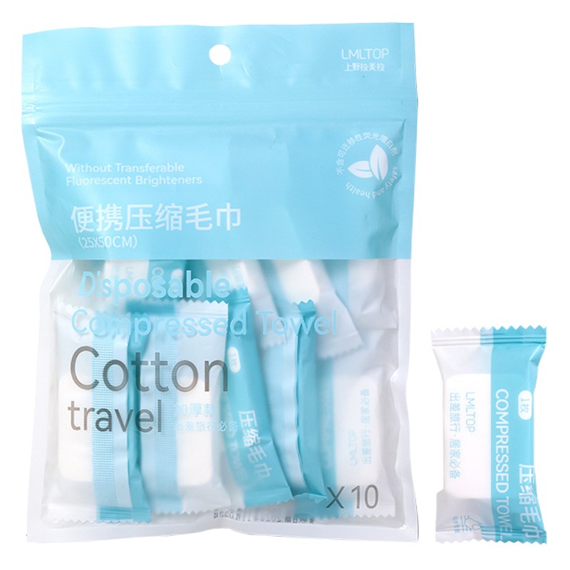 LMLTOP 10-pieza compresa limpieza Toalla de viaje portátil desechable Toalla de algodón suave toalla SY423