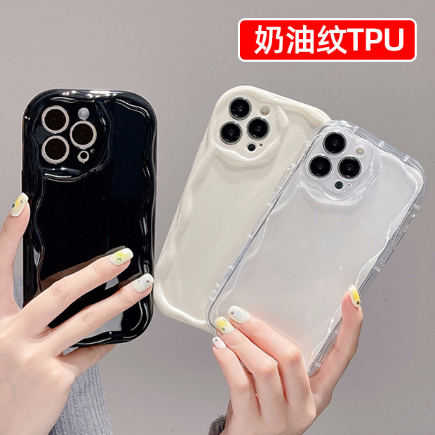 Suitable for Apple 16 Phone Case, iPhone 13 Pro Trendy 12 Protective Cover, 14 Cream Texture 17E Transparent Case Wholesale