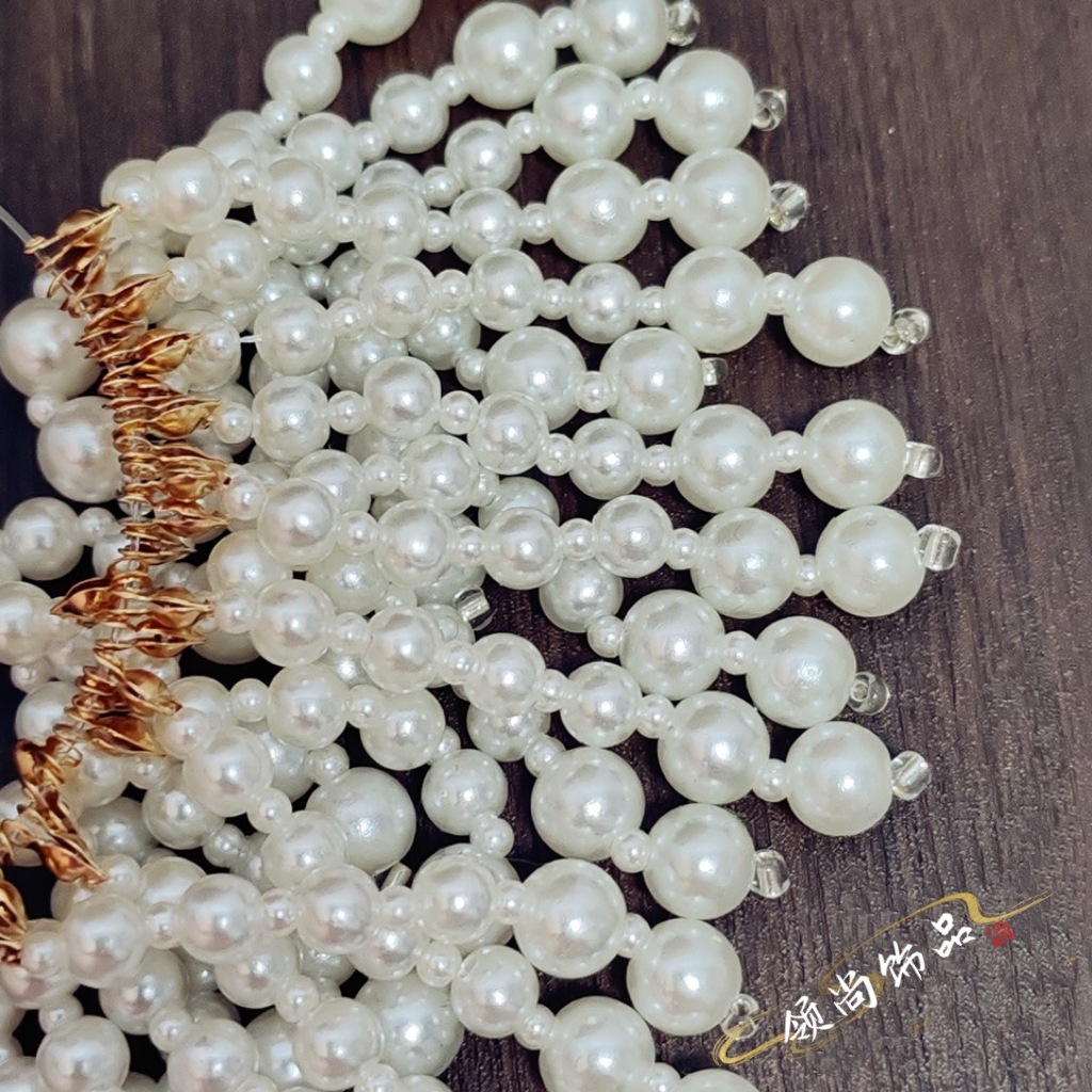 Imitation Pearl Tassel Beaded Handmade Accessories Hairpin Headdress Clothing Accessories Step Shake Cheongsam Lace Antique Accessories