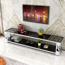 新款简约现代铁艺影视柜组合黑色钢化玻璃电视柜创意风格个性包邮