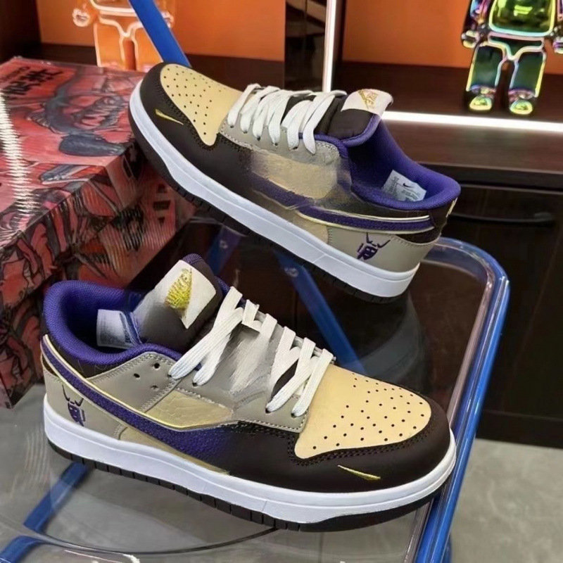 Quality Dunk Pure Original Magic God Low-Top Brown Unisex Aj Versatile High-Street Trendy Casual Shoes with Air Cushion
