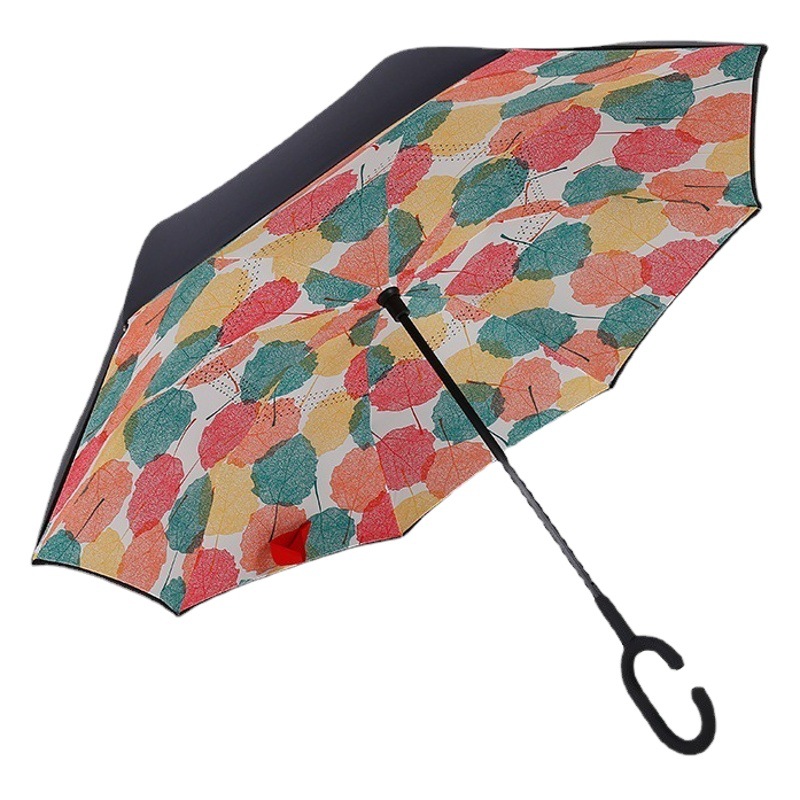 Paraguas inverso paraguas de doble capa de mango largo coche grande doble persona doble uso paraguas de sol regalo publicidad logotipo personalizado