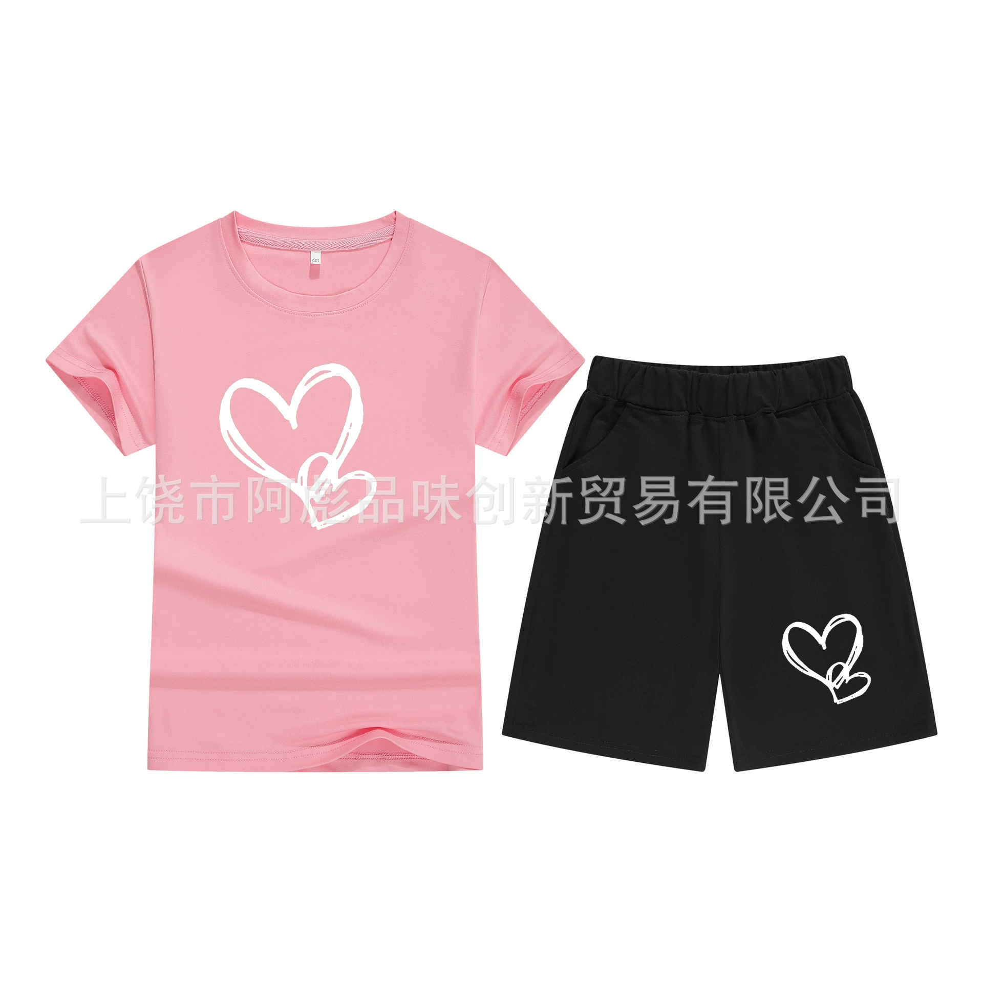 Детские летние популярные шорты, короткий рукав, модный костюм, стильная футболка, модные шорты с пятиточечным кроя, футболка, горячая распродажа, экспорт на Amazon
