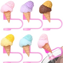 Ice Cream Cross-border Cute Fashion Straw Hat PVC Soft Rubber Accessory Universal Dust Plug Decorative Straw Cover