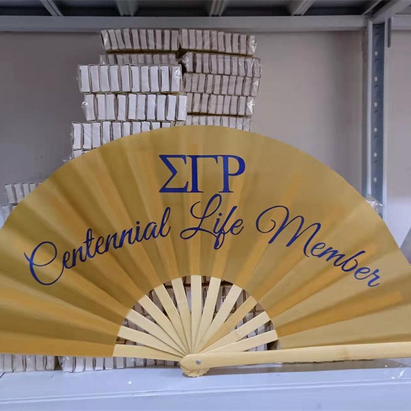 Transfronterizo para la personalidad europea y americana gran ventilador de mano ventilador de kung fu impresión de transferencia de calor UV festival de música ventilador de fiesta de bar