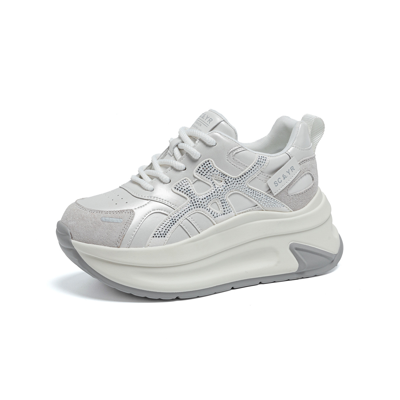Giày sneaker nữ đế dày tăng chiều cao phong cách cổ điển mới thu 2026 — M2916- 1m màu, M2916-1 màu đỏ, M2916-1 màu vàng chi tiết 1