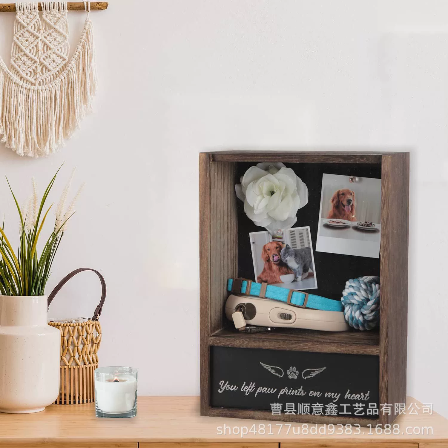 Деревянная мемориальная урна для домашних животных Деревянная рама Мемориальная коробка для пепла домашних животных Универсальная урна из цельного дерева для собак и кошек