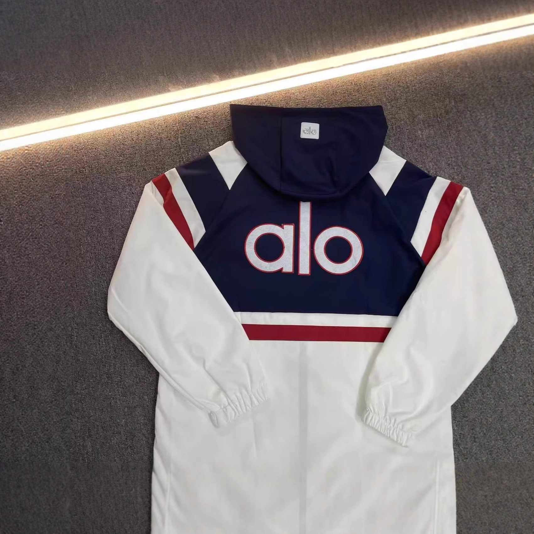 [Spring and Summer Fashion New Style] Fashionable Casual Hooded Jacket White Blue Red Knight Patchwork Design Trendy Style