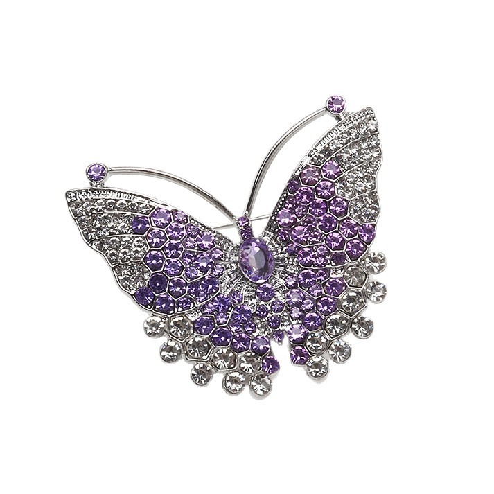 Squisita spilla a farfalla con strass per donna gioiello moda_voghion.com