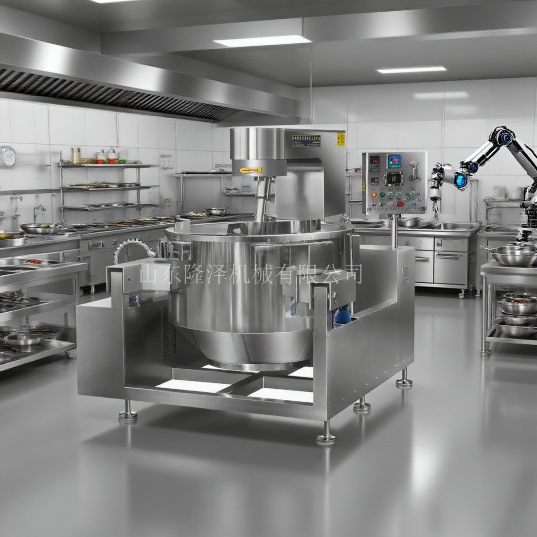团餐学校食堂炒菜设备 大型预制菜炒菜机 行星搅拌炒菜机器人