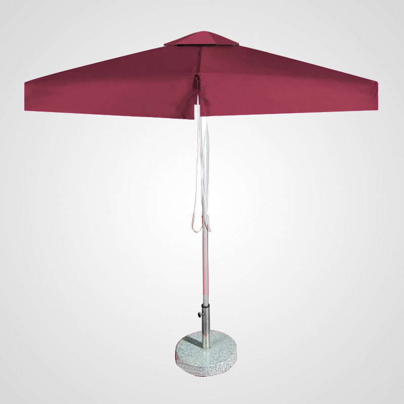 Sombrilla cuadrada con 4 varillas, sombrilla de poste central para exteriores, sombrilla de playa, sombrilla publicitaria comercial, sombrilla para puesto exterior de tienda, sombrilla para el sol.