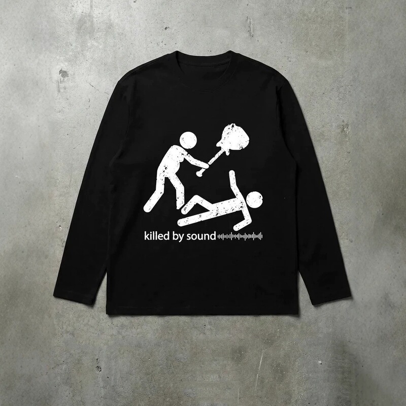 DIY high-street American retro gothic Harajuku subculture punk print European and American trendy personalized long-sleeve T-shirt