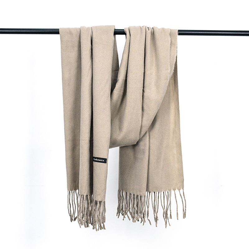 Bufanda Gruesa de Imitación de Cachemira Gris, Estilo Coreano Simple, para Negocios y Abrigar