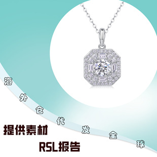 1 karat s925 silver moissanite wedding party pendant necklace Europe, America, Japan and South Korea cross-border explosions factory wholesale
