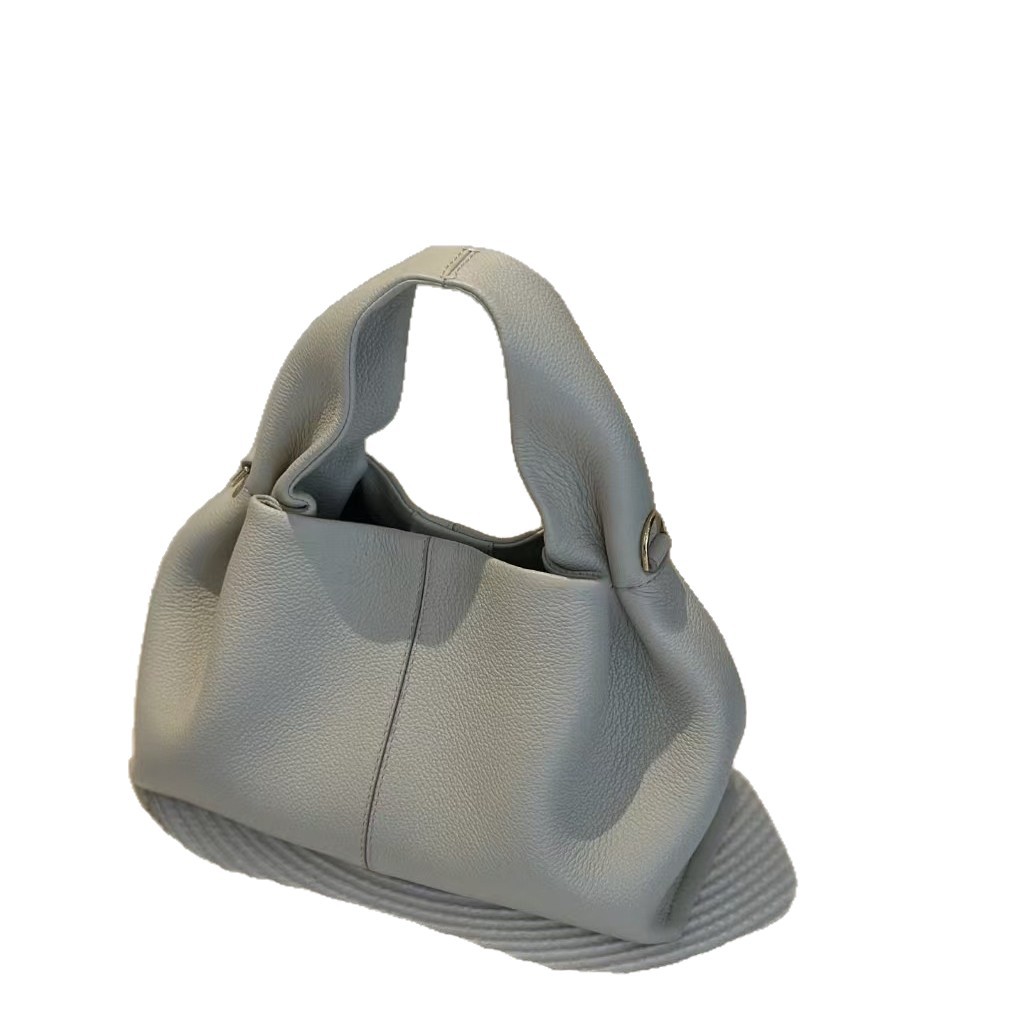 French Niche Polen Cloud Bag Crossbody Shoulder Dumpling Bag Minimalist Fashion Cowhide Handbag High Quality - Thumbnail 5