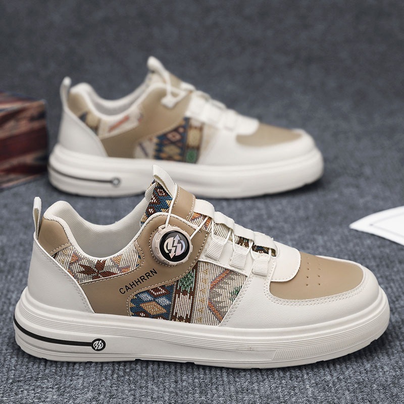 Zapatos de hombre primavera 2025 nuevos zapatos de skate para hombres sin cordones zapatos de moda casuales botones giratorios de verano