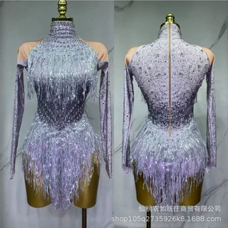 烫钻连体衣晚礼服模特走秀明星红毯音乐节演出服欧美奇幻舞会