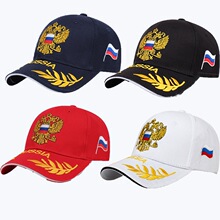 外贸跨境俄罗斯速卖通刺绣鸭舌帽Russia硬汉风格字母刺绣棒球帽