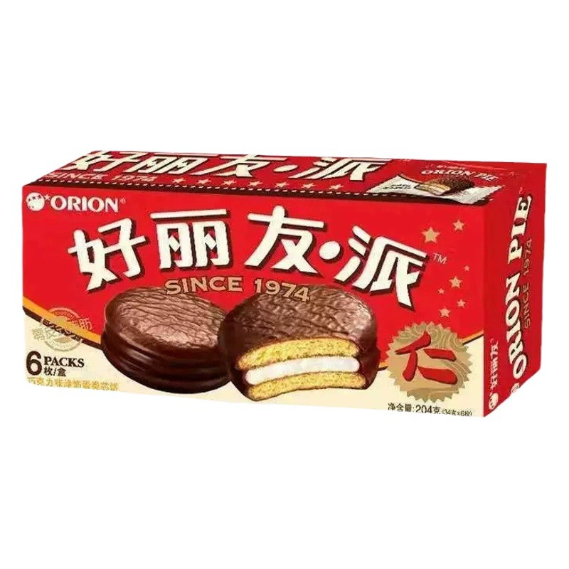 Шоколадный пирог Orion, 6 штук, доступны различные вкусы, легкие перекусы для замены еды, выпечка, оптовая продажа Orion Pie