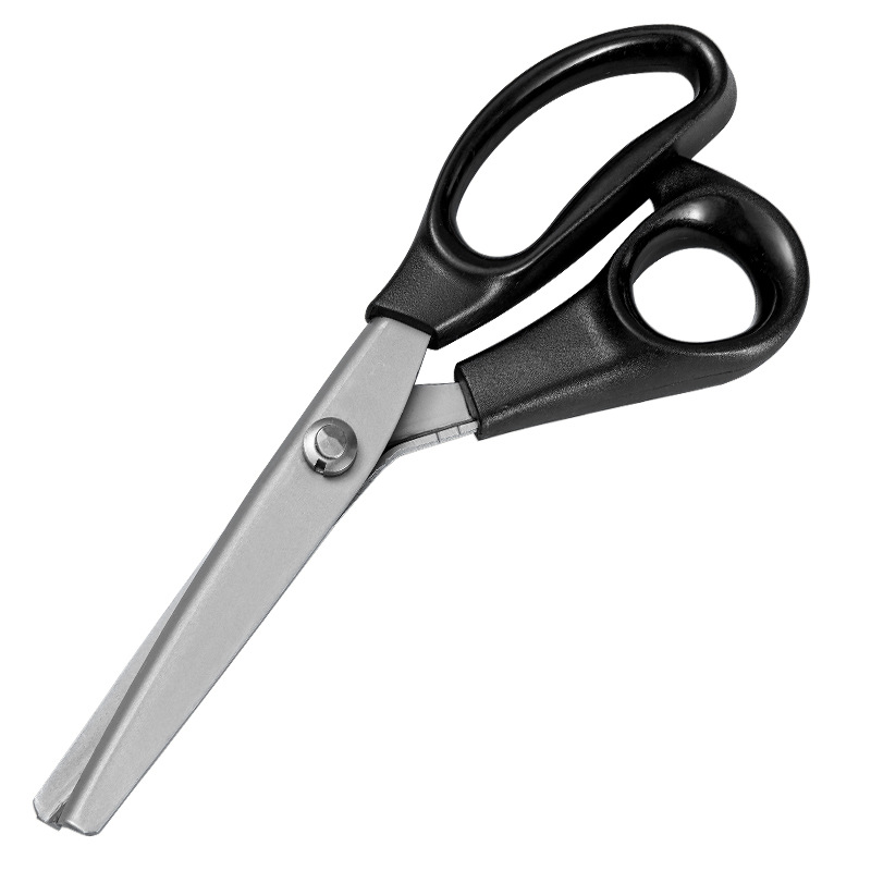 Tijeras de encaje, tijeras de tela, tijeras de costura de cuero profesional, tijeras de corte de patrón triangular hechas a mano, tijeras de sierra de acero inoxidable