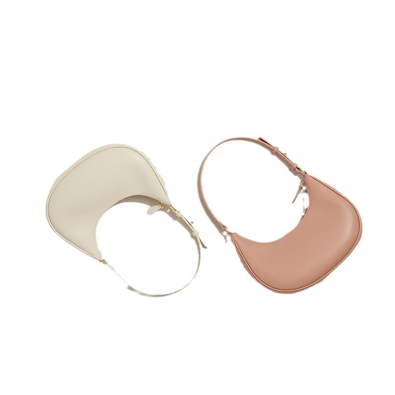 Women’s Genuine Leather Underarm Bag, 2026 New Crescent Baguette Shoulder Bag - Thumbnail 5