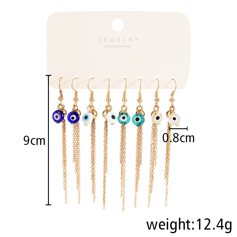 INS Style Devilu0027S Eye Alloy Irregular Plating Womenu0027S Drop Earrings 4 Pairs